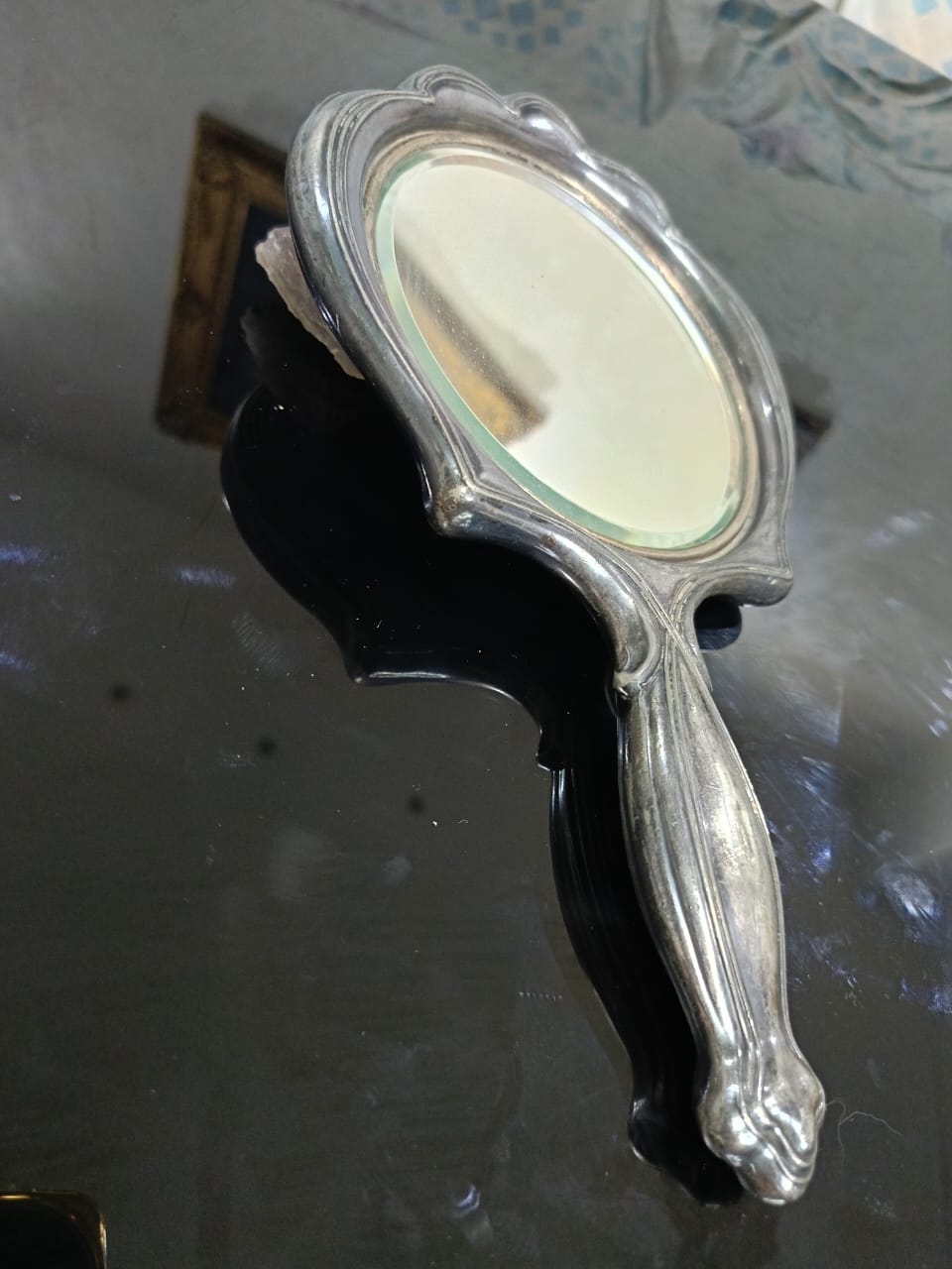 Miroir ancien argenté