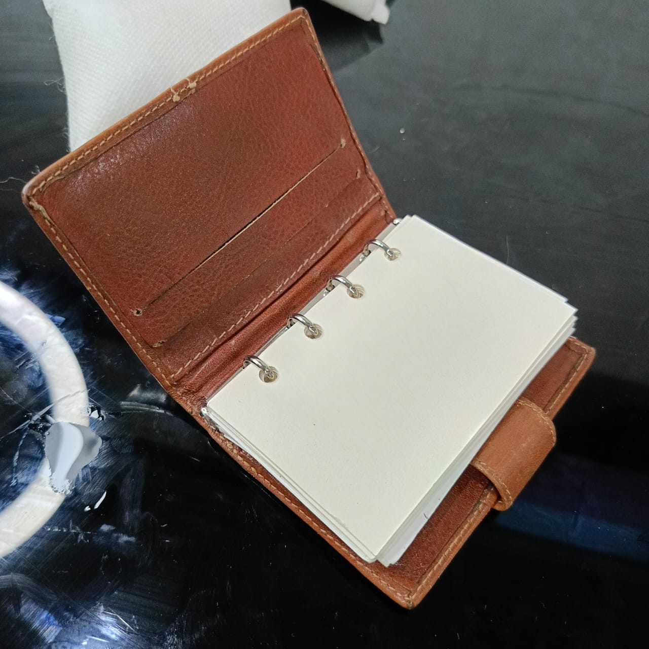 Bloc notes en cuir vintage original