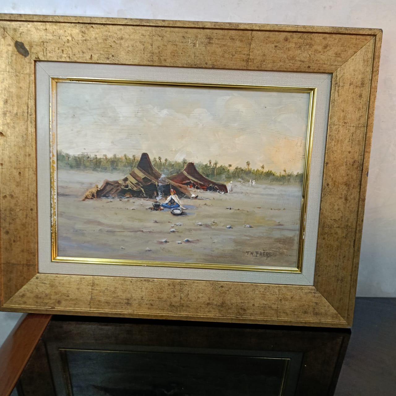 Tableau peinture huile sur panneau signée par Théodore frére original