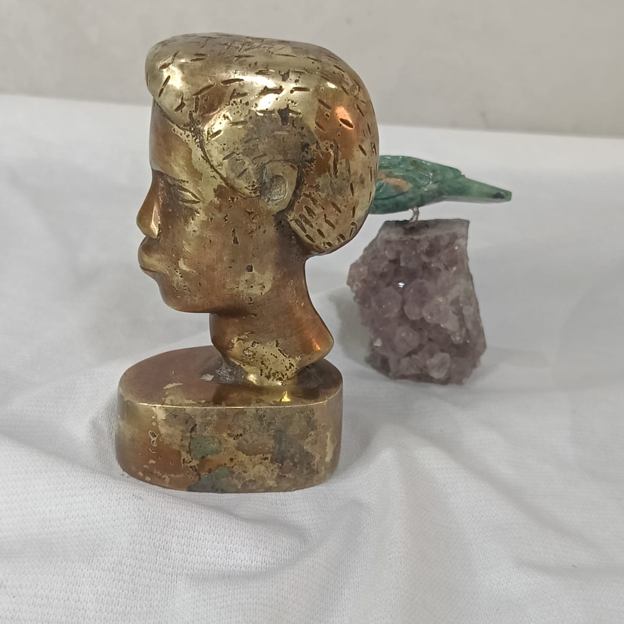Ancien statut en bronze doré vintage