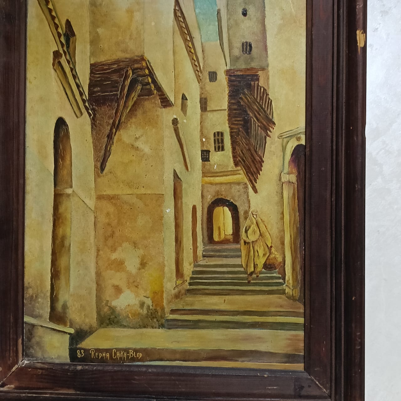 Ancien tableau vintage original huile sur toile signée