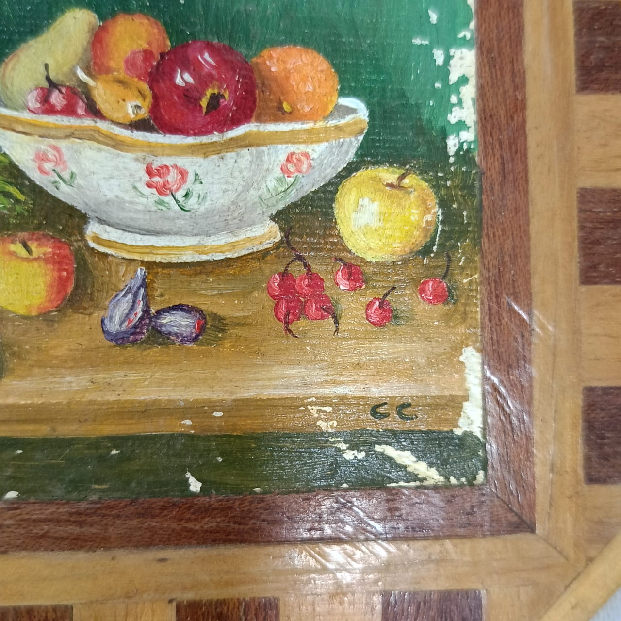 Paire de tableau vintage original signé sur panneau