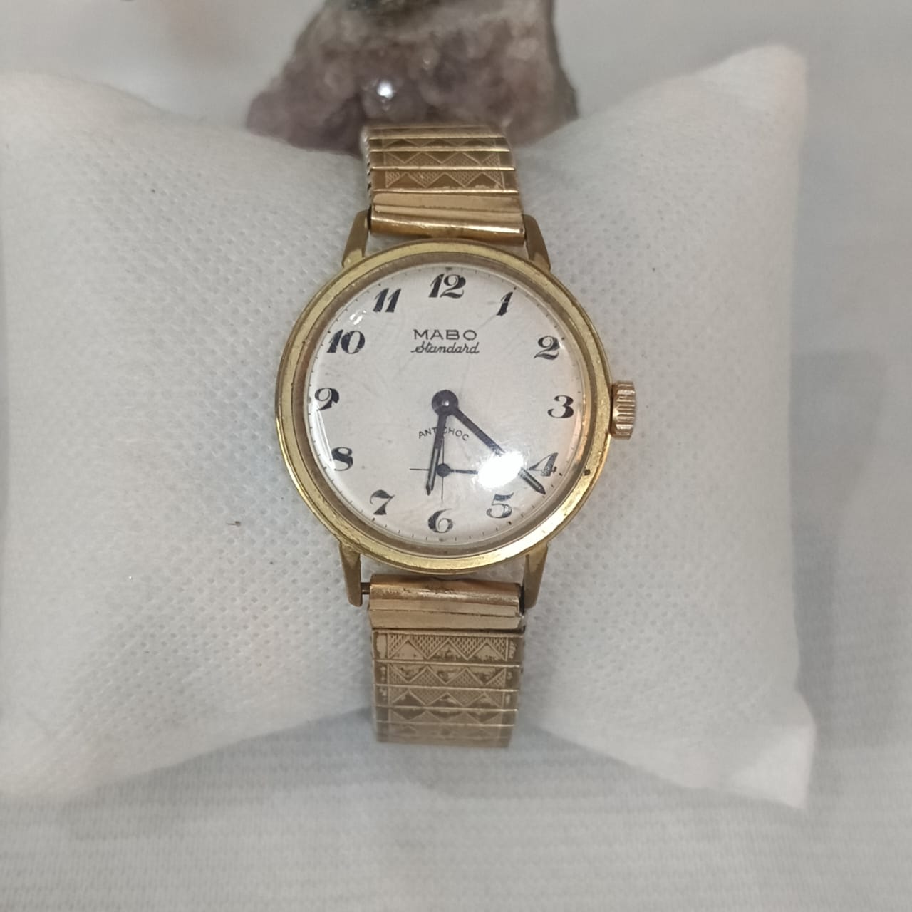 Montre mabo mécanique vintage original en plaqué or 38mm