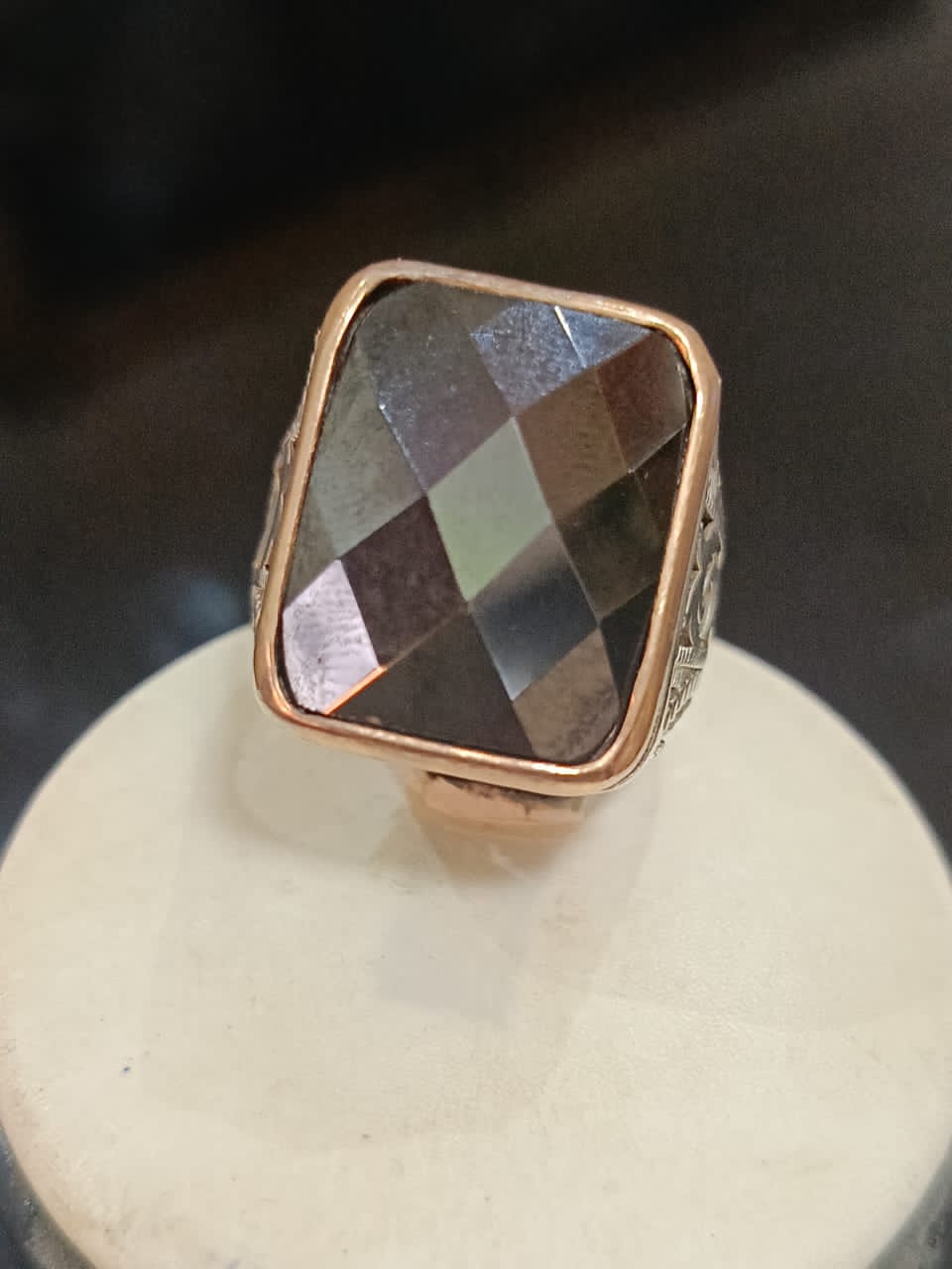 خاتم فضة بحجر أونيكس