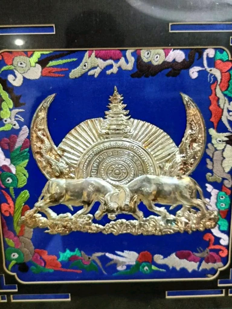 طابلو أصلي من فضة وحرير 35cm/35cm