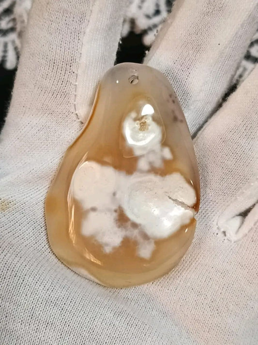 قاادة بحجر عقيق مصور 6cm/4cm