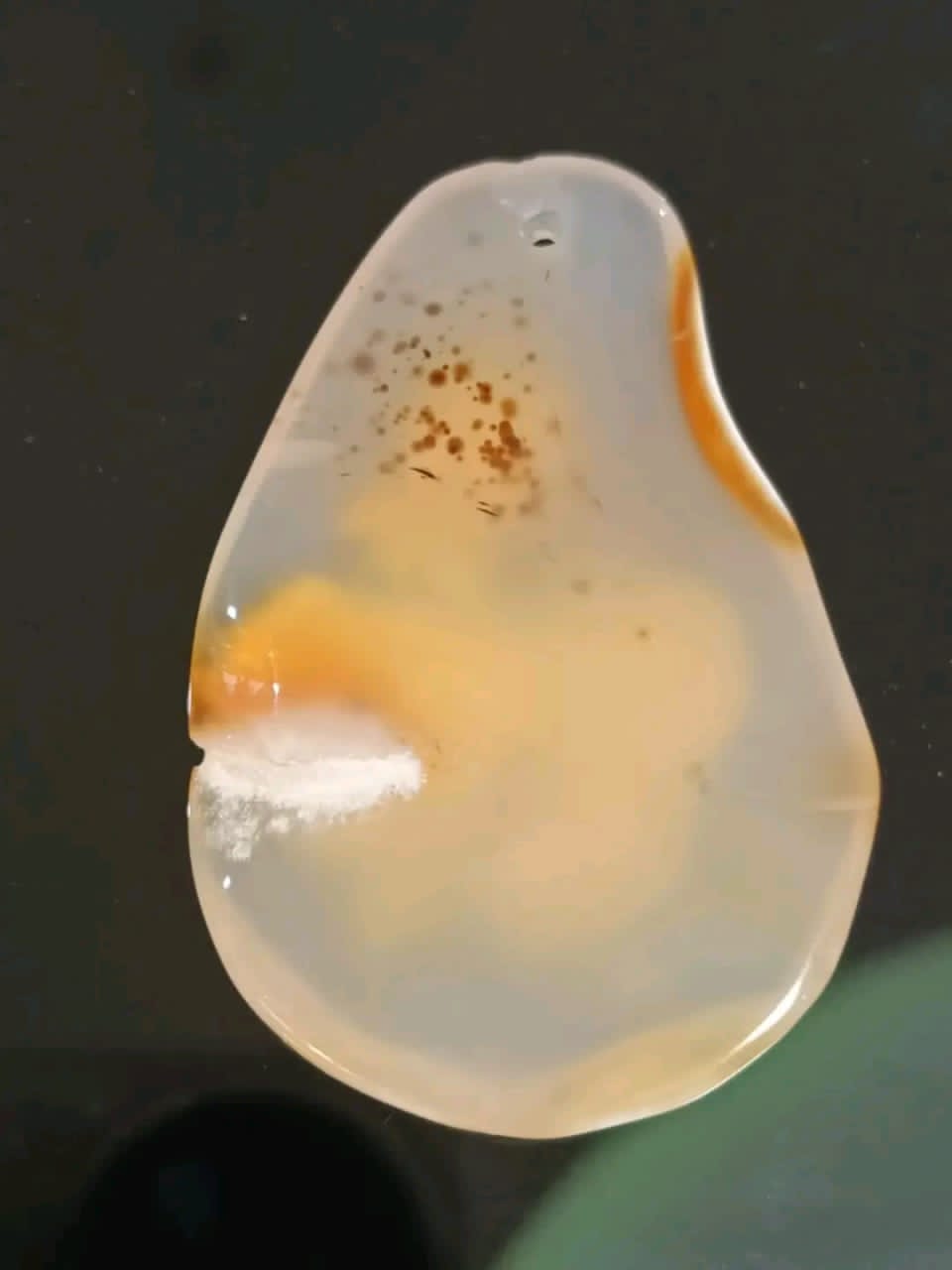 قاادة بحجر عقيق مصور 6cm/4cm