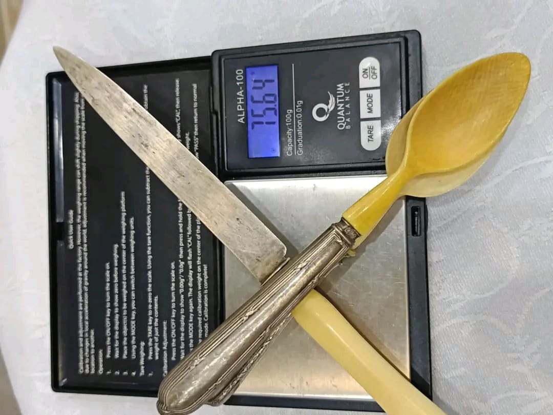 قطع من الفضة والعااج