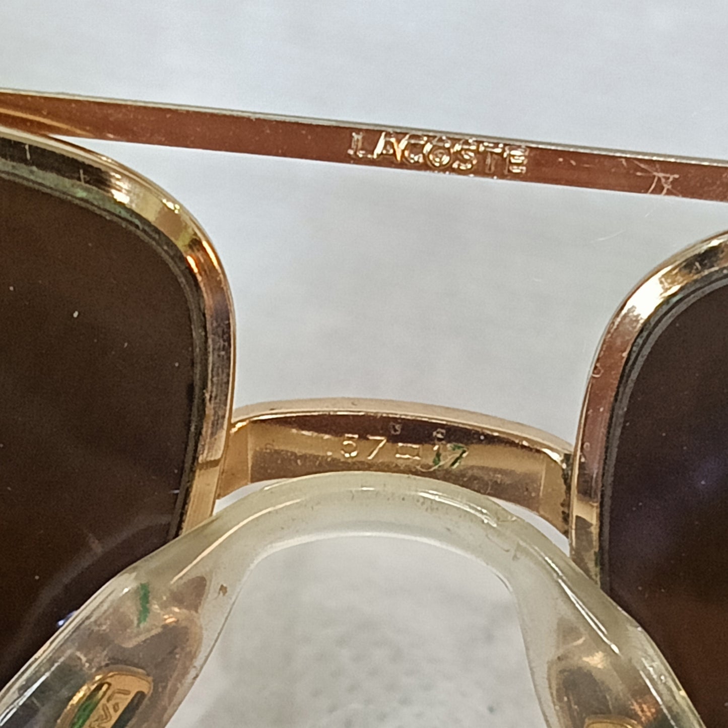 Lunette Lacoste homme original en plaqué or vintage