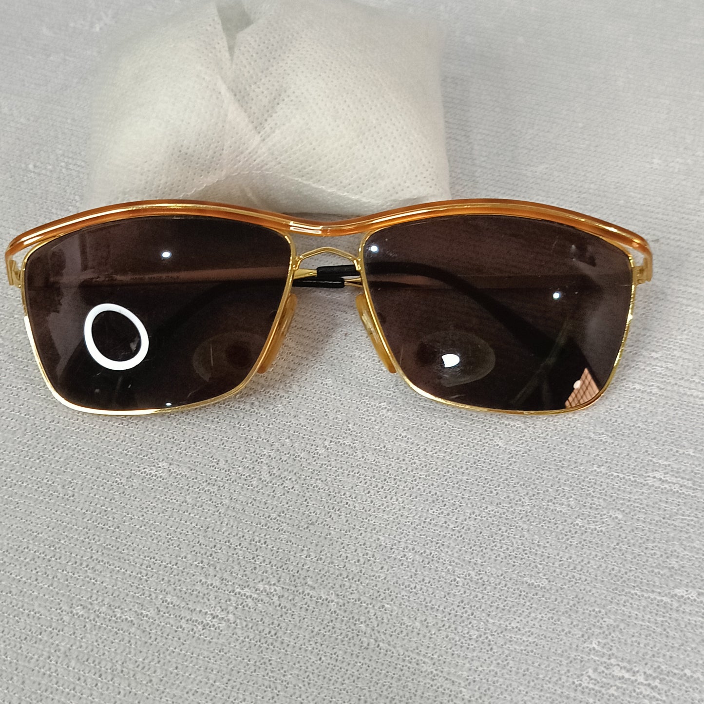 Lunette police original en plaqué or vintage