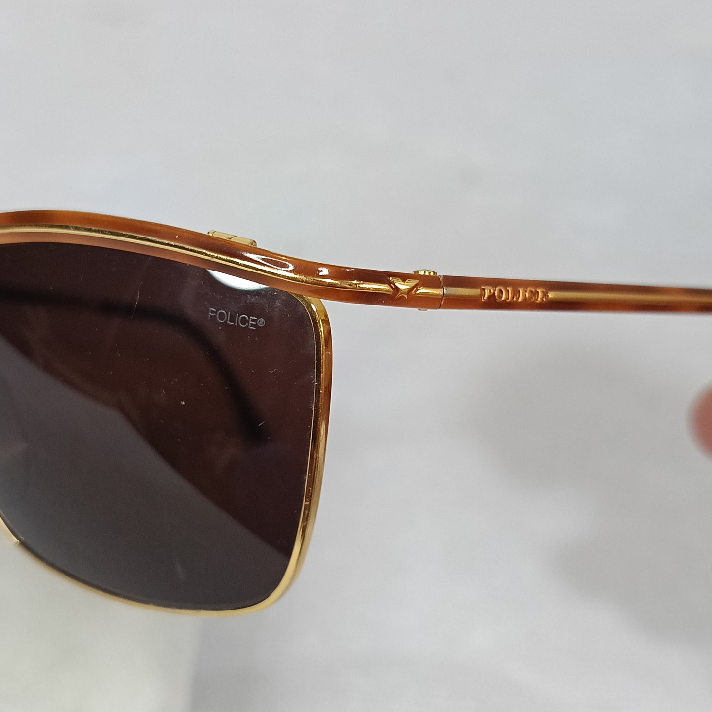 Lunette police original en plaqué or vintage