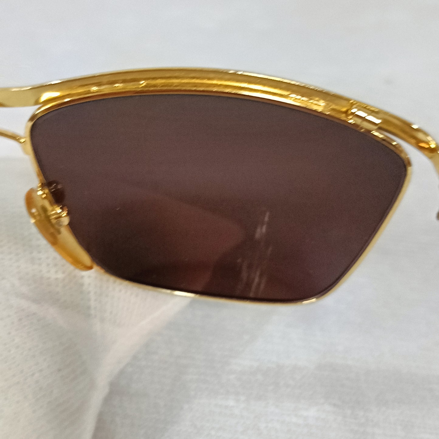 Lunette police original en plaqué or vintage