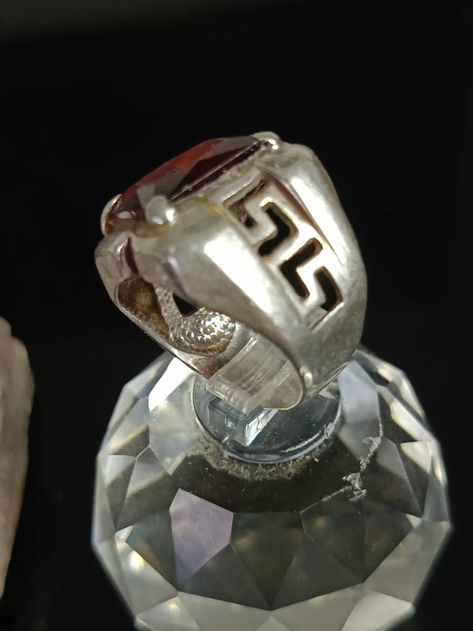 خاتم فضة بحجر تورمالين