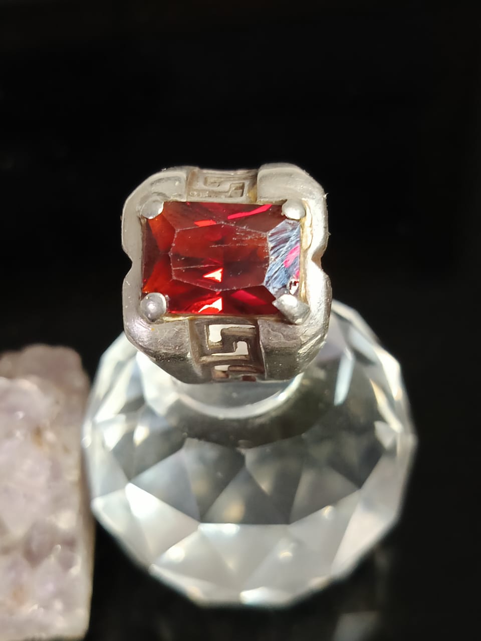 خاتم فضة بحجر تورمالين