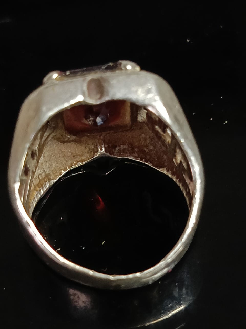 خاتم فضة بحجر تورمالين