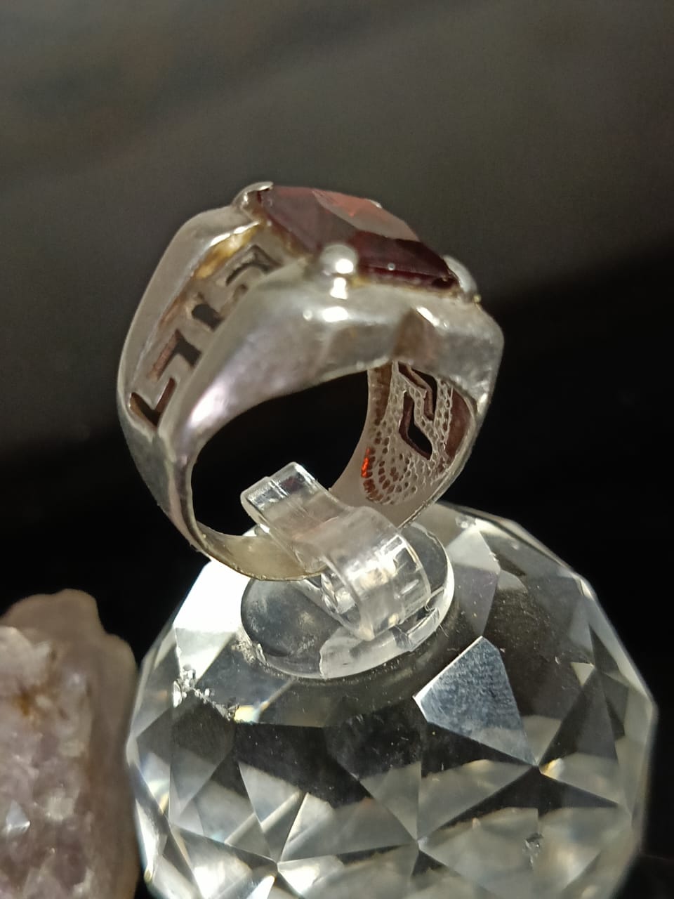 خاتم فضة بحجر تورمالين
