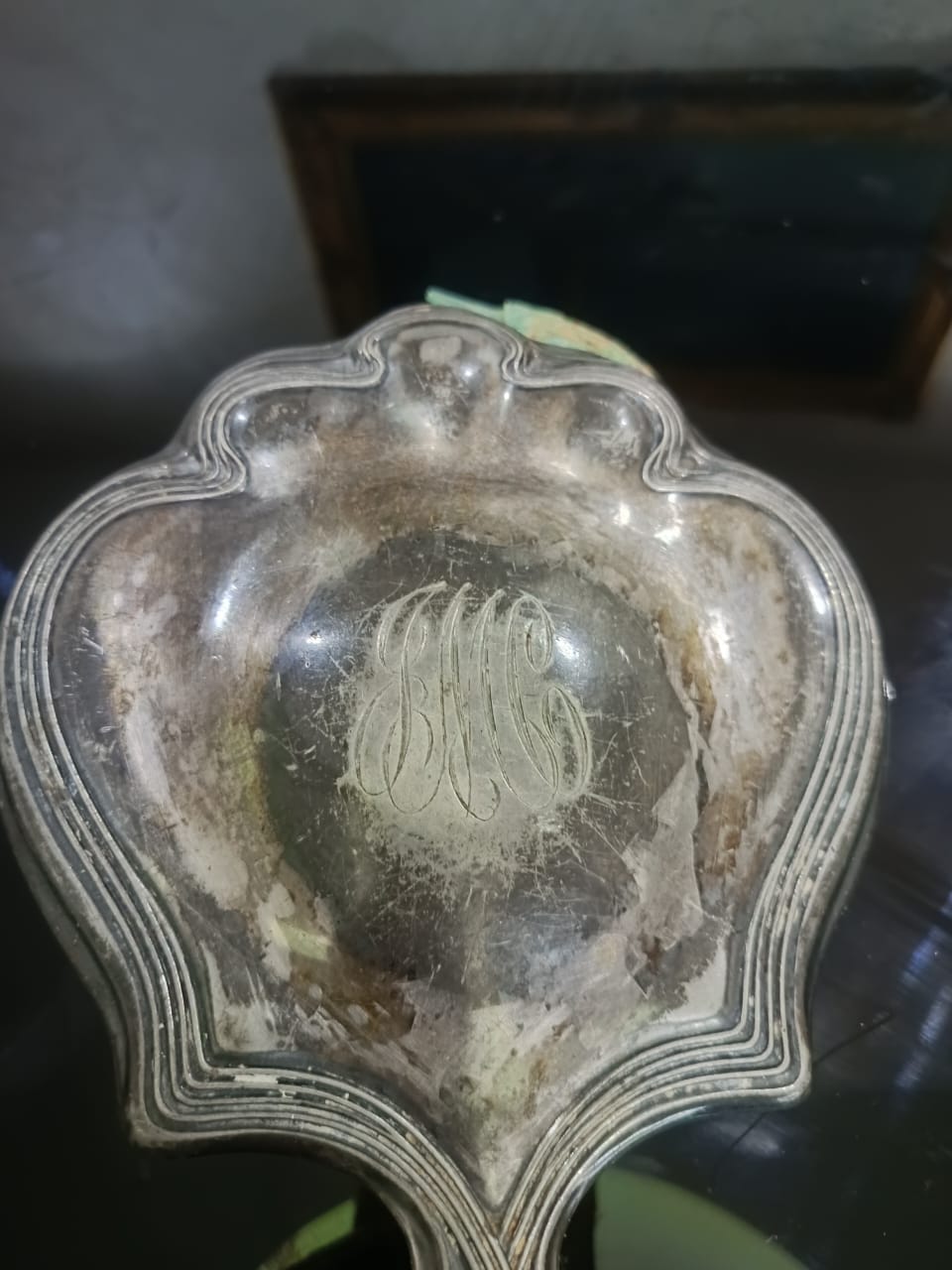 Miroir ancien argenté