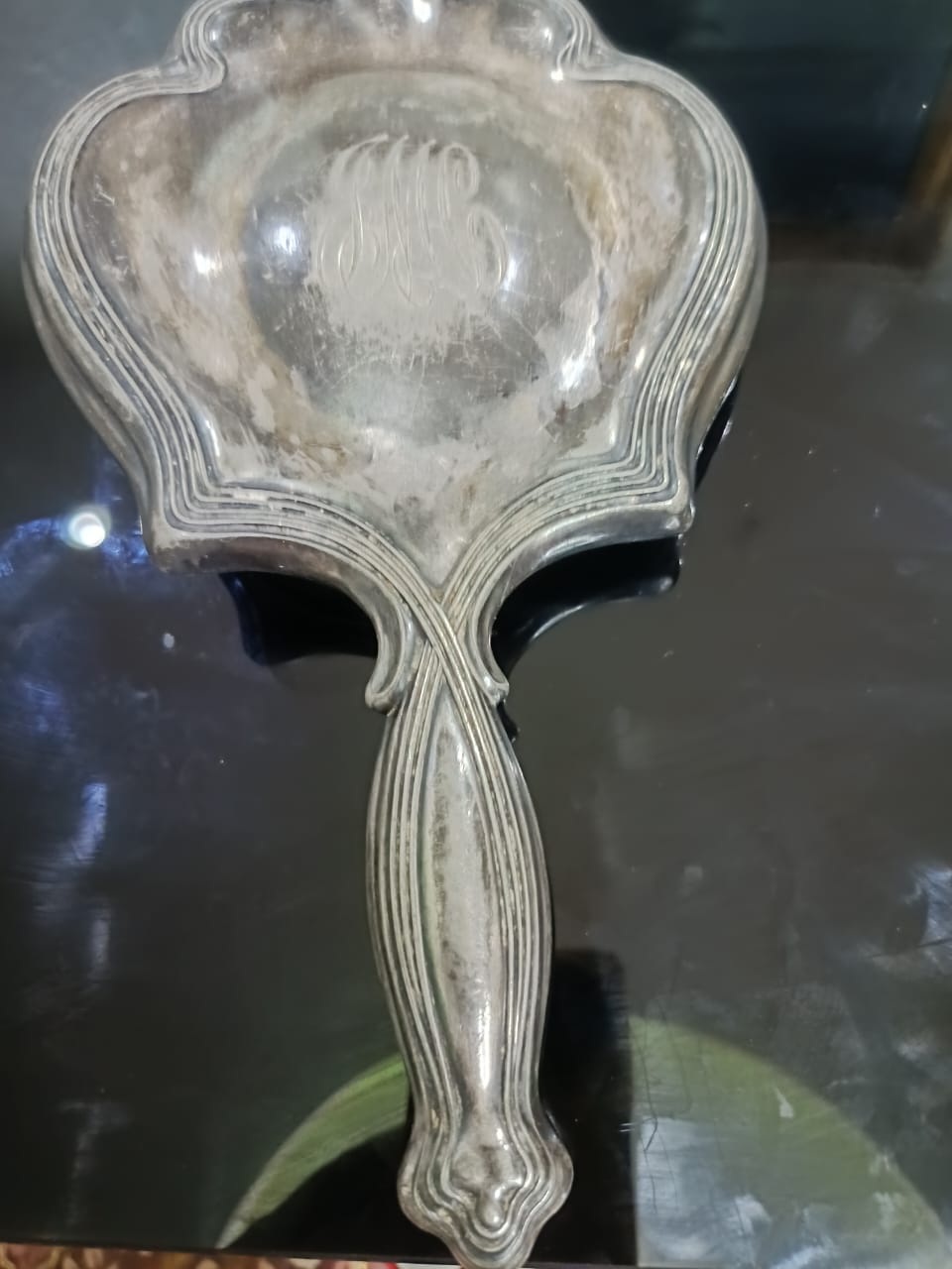 Miroir ancien argenté