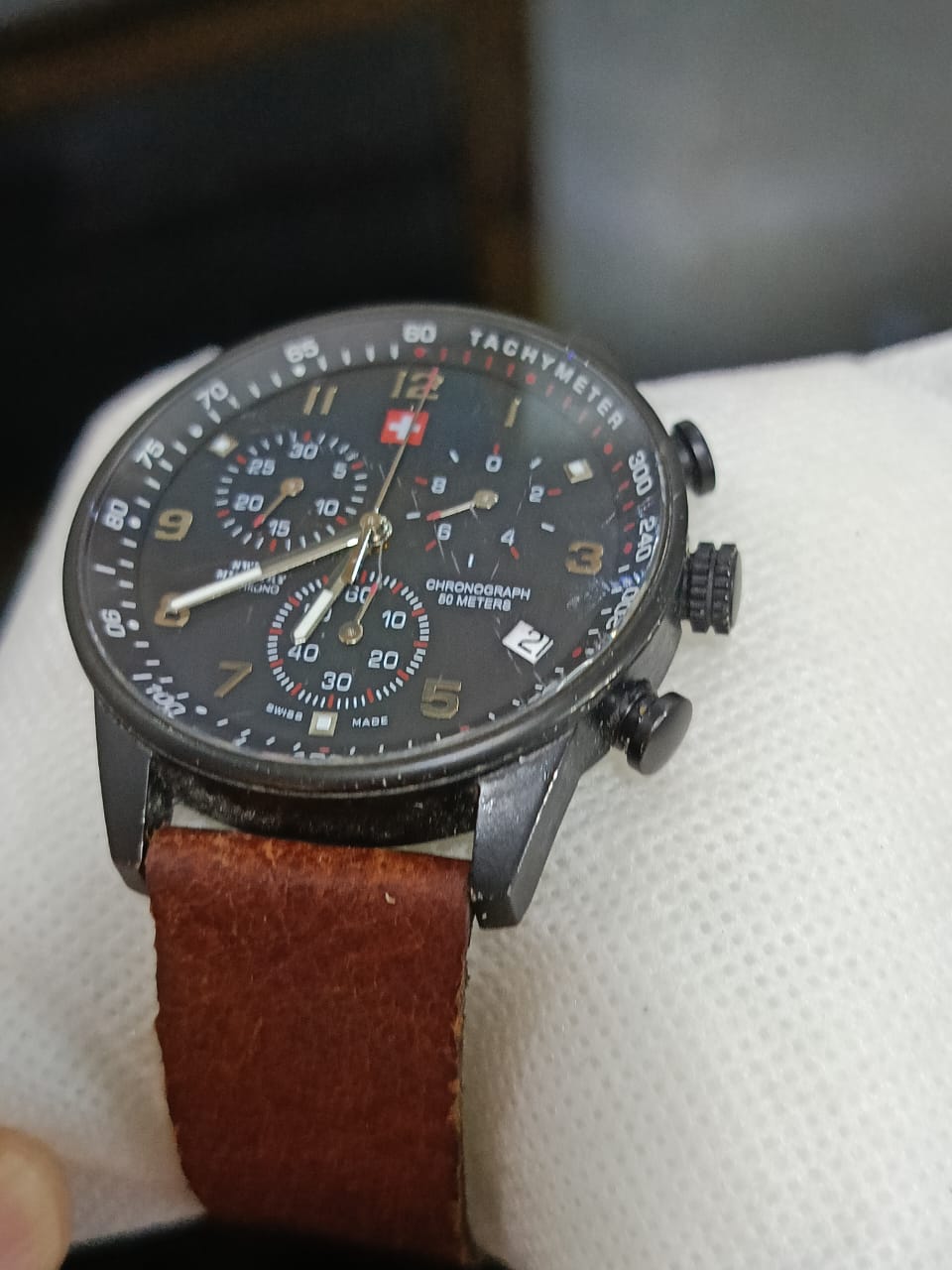 Montre suisse military chronographe