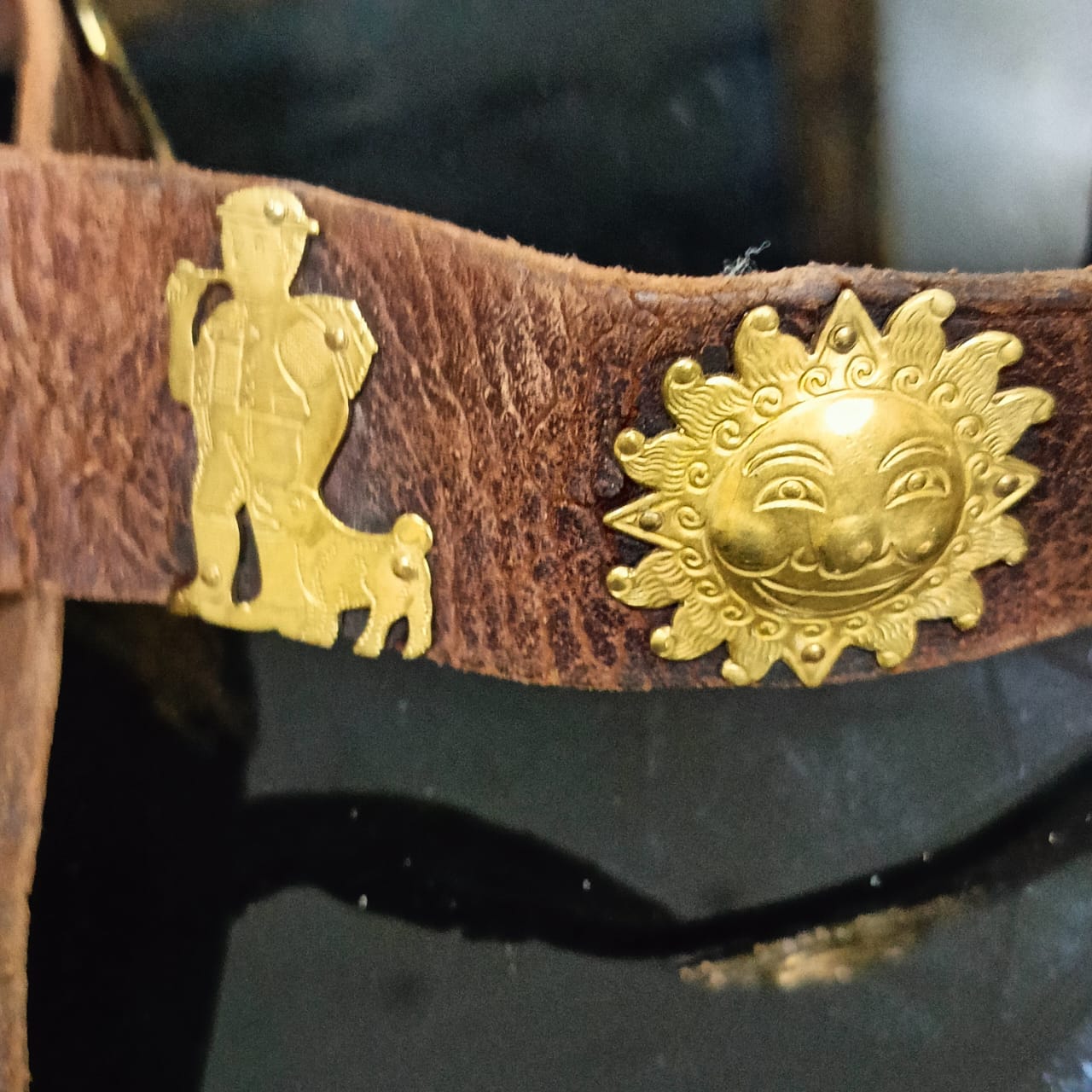 Ancien ceinture en cuir vintage original
