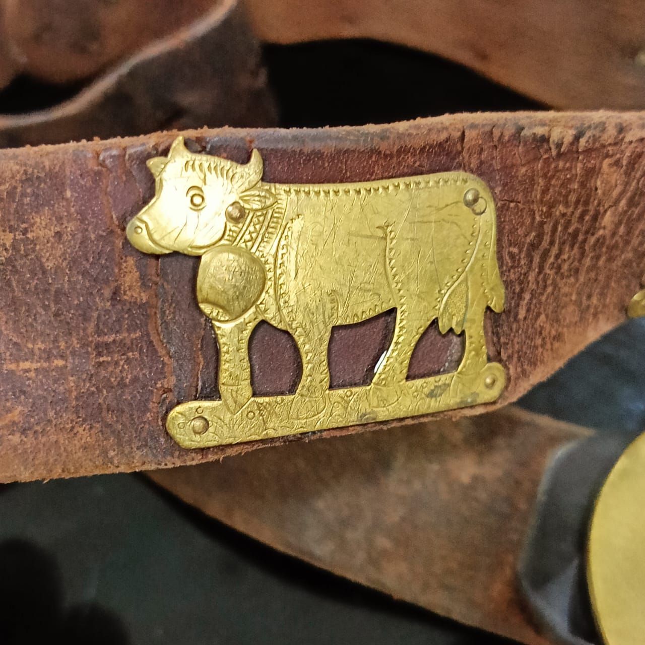 Ancien ceinture en cuir vintage original
