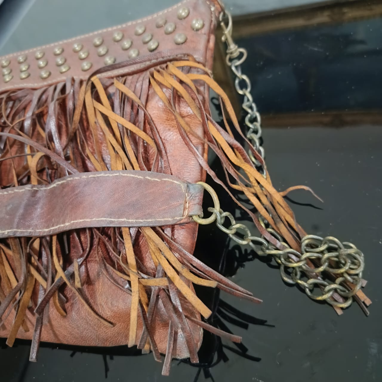 Sac femme en cuir vintage original