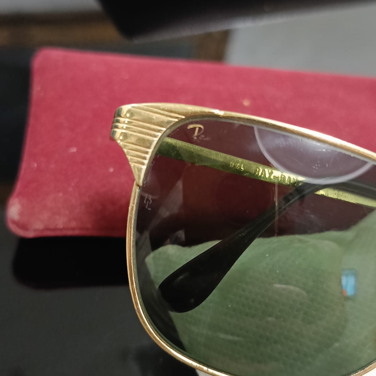 Lunette ray ben USA bl original signé plaqué or