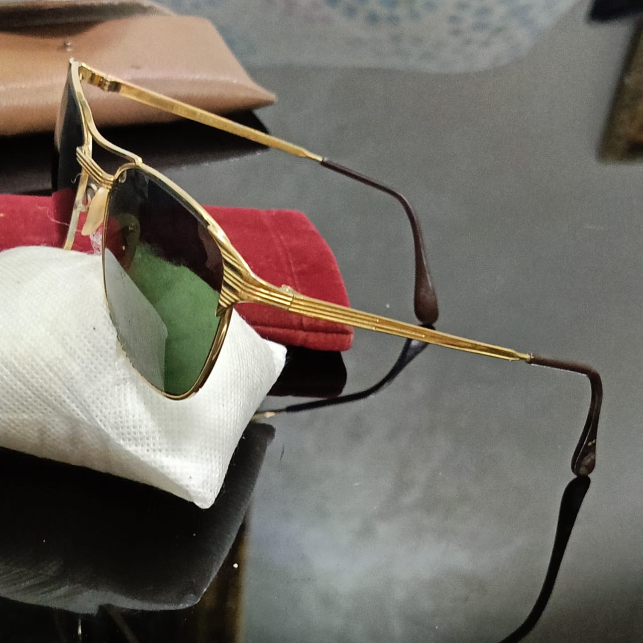 Lunette ray ben USA bl original signé plaqué or