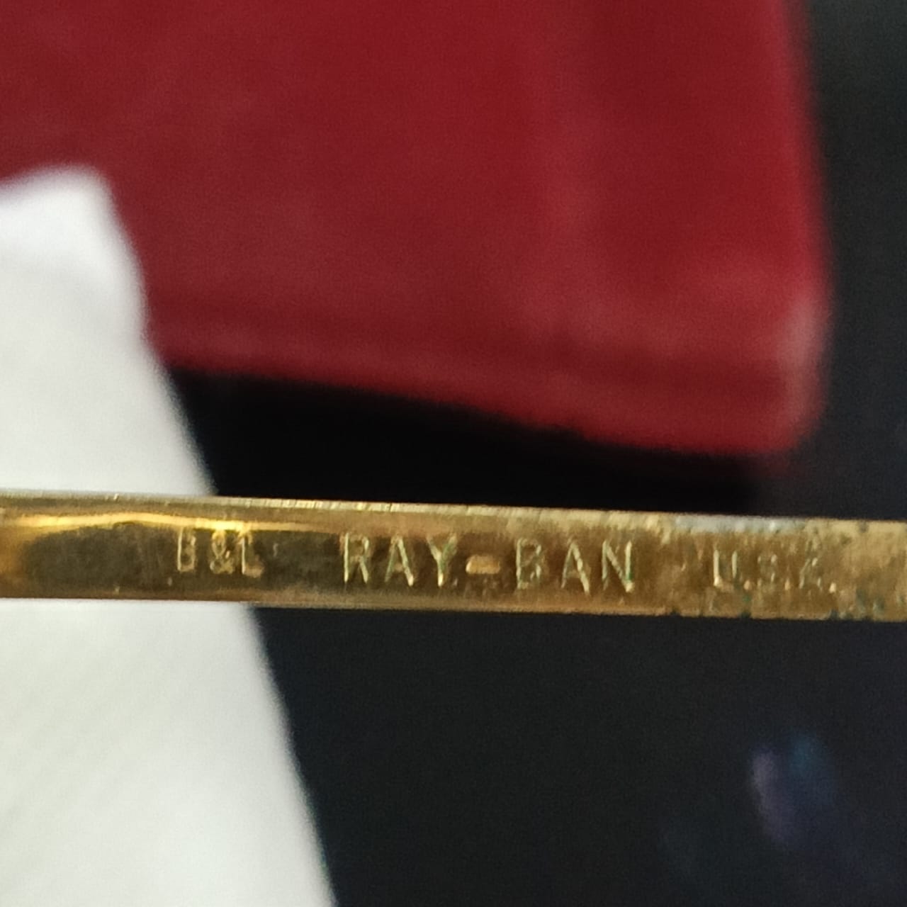 Lunette ray ben USA bl original signé plaqué or