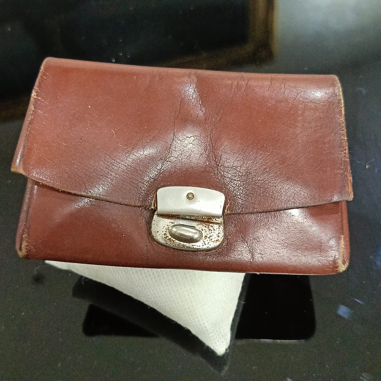 Portefeuille en cuir vintage original