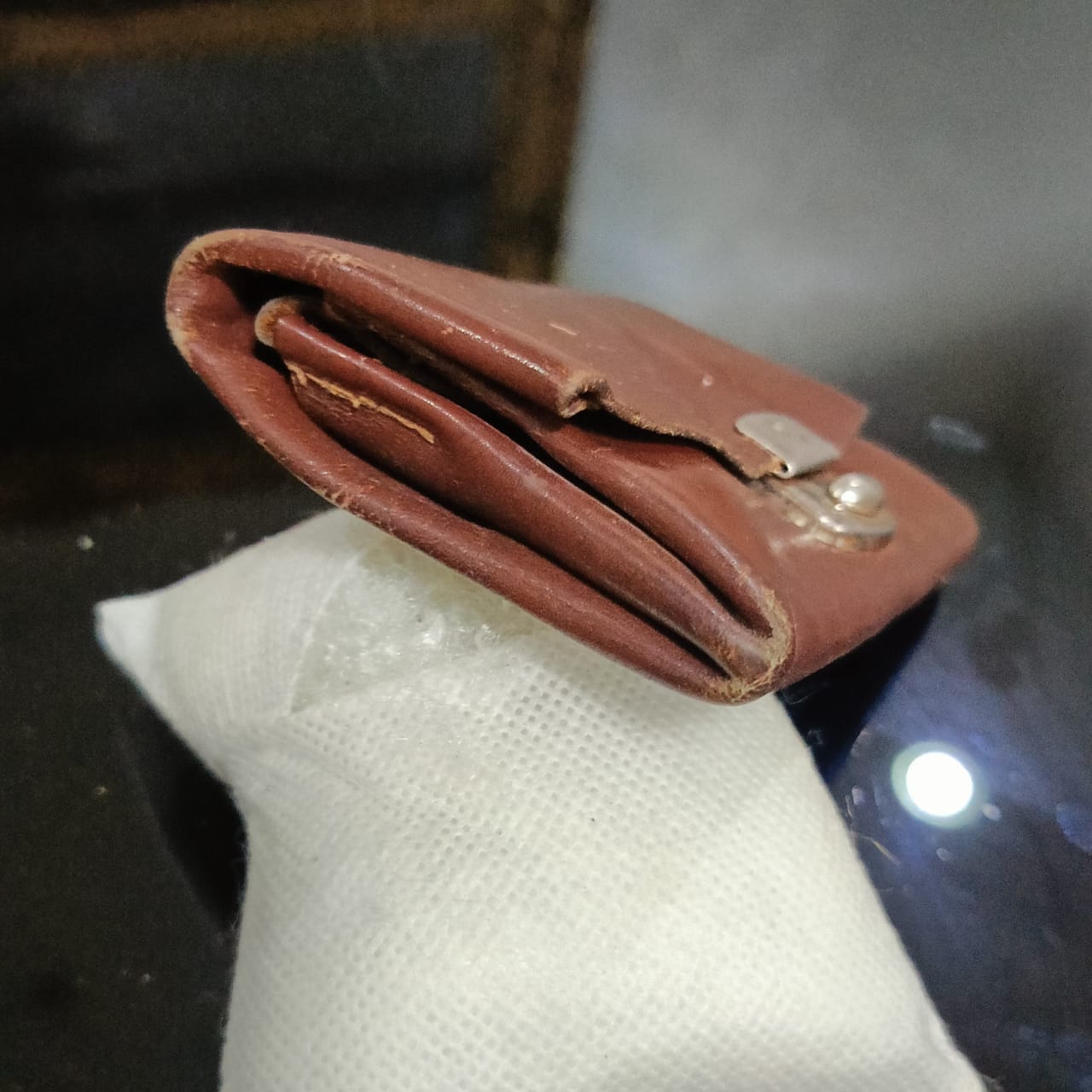 Portefeuille en cuir vintage original