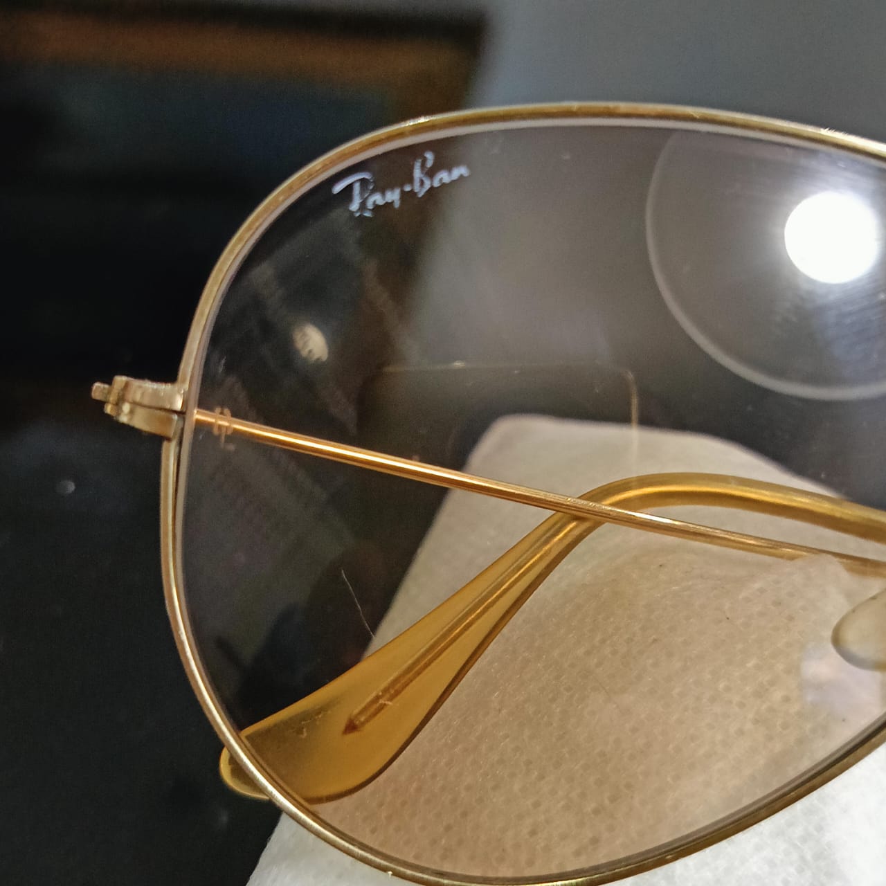 Lunette ray ben chenjable USA bl original 10k gold 