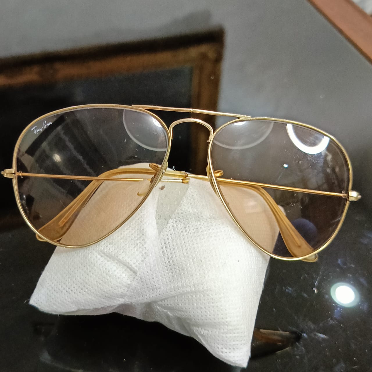 Lunette ray ben chenjable USA bl original 10k gold 