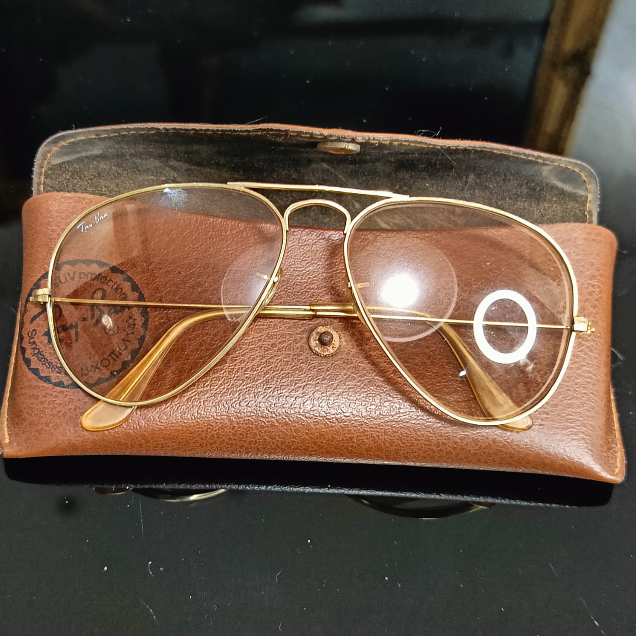 Lunette ray ben chenjable USA bl original 10k gold 