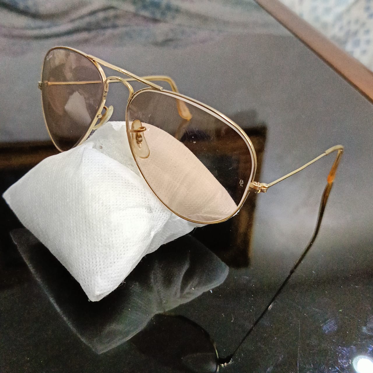Lunette ray ben chenjable USA bl original 10k gold 