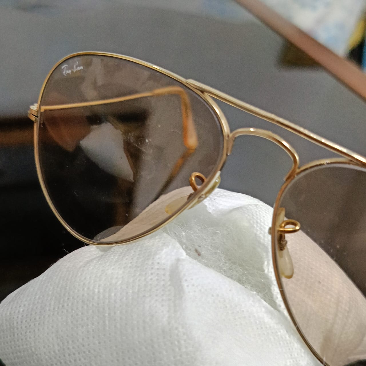 Lunette ray ben chenjable USA bl original 10k gold 