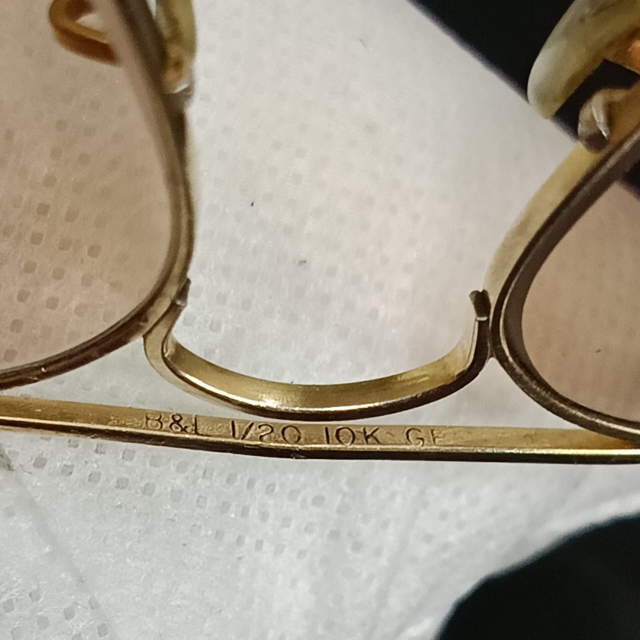 Lunette ray ben chenjable USA bl original 10k gold 