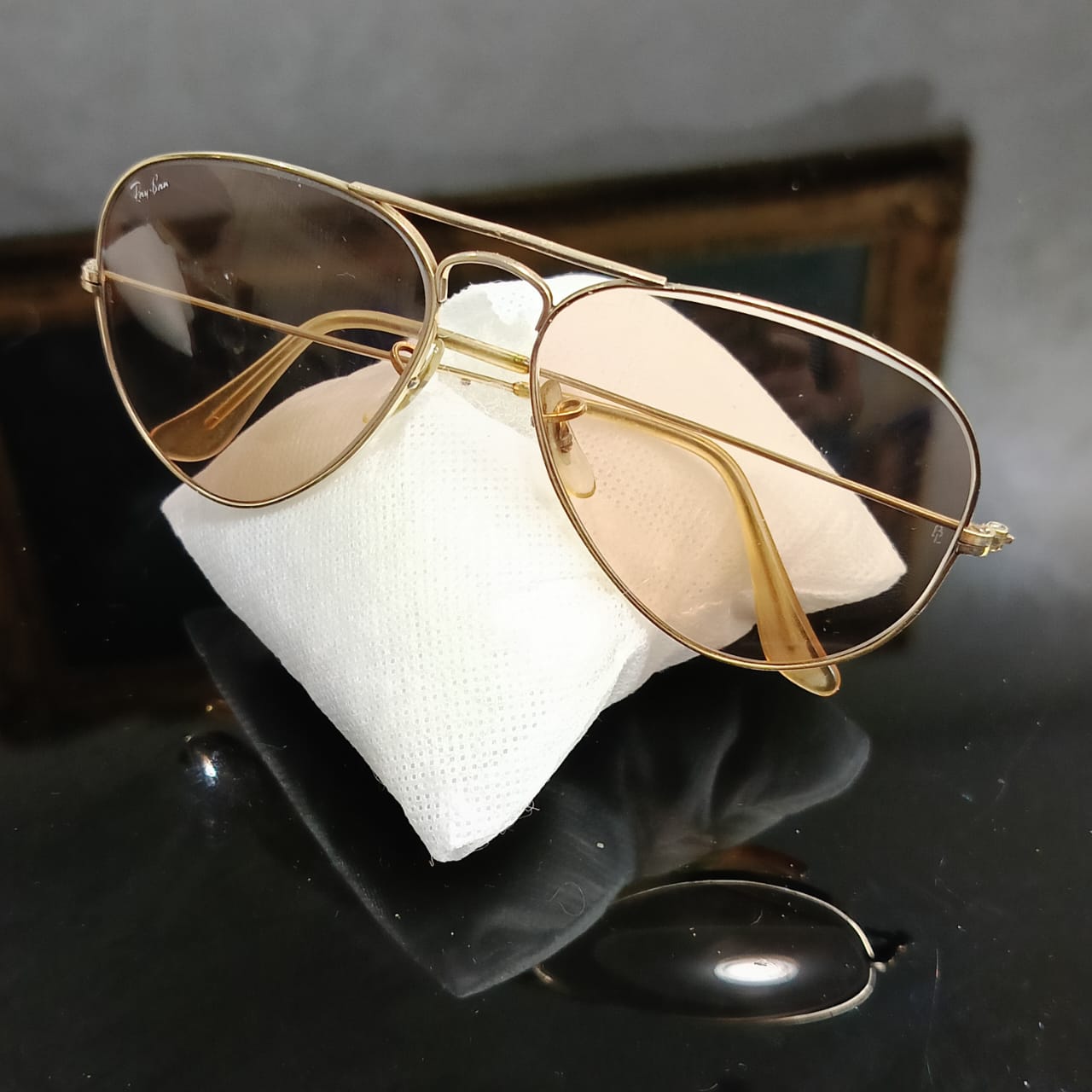 Lunette ray ben chenjable USA bl original 10k gold 