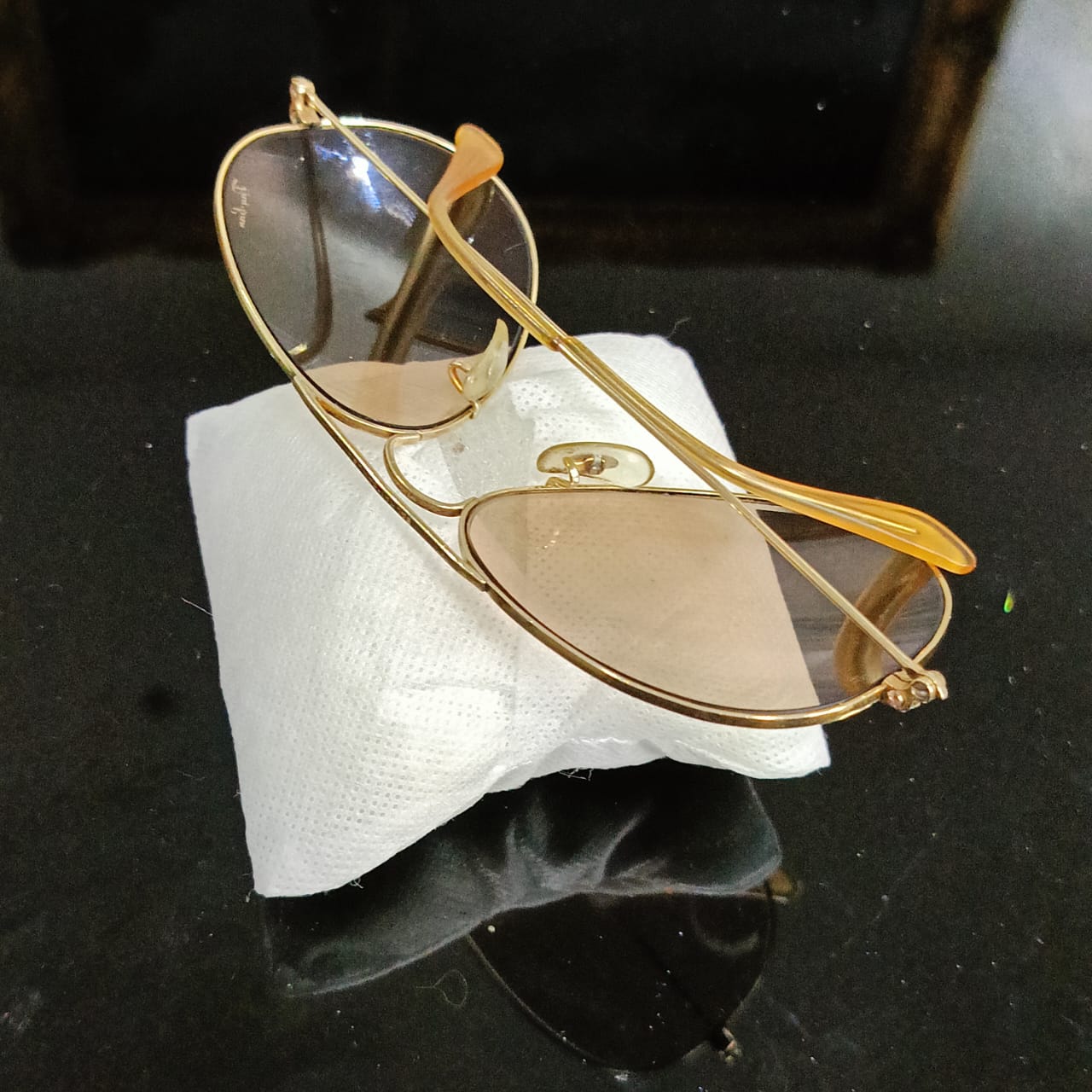 Lunette ray ben chenjable USA bl original 10k gold 
