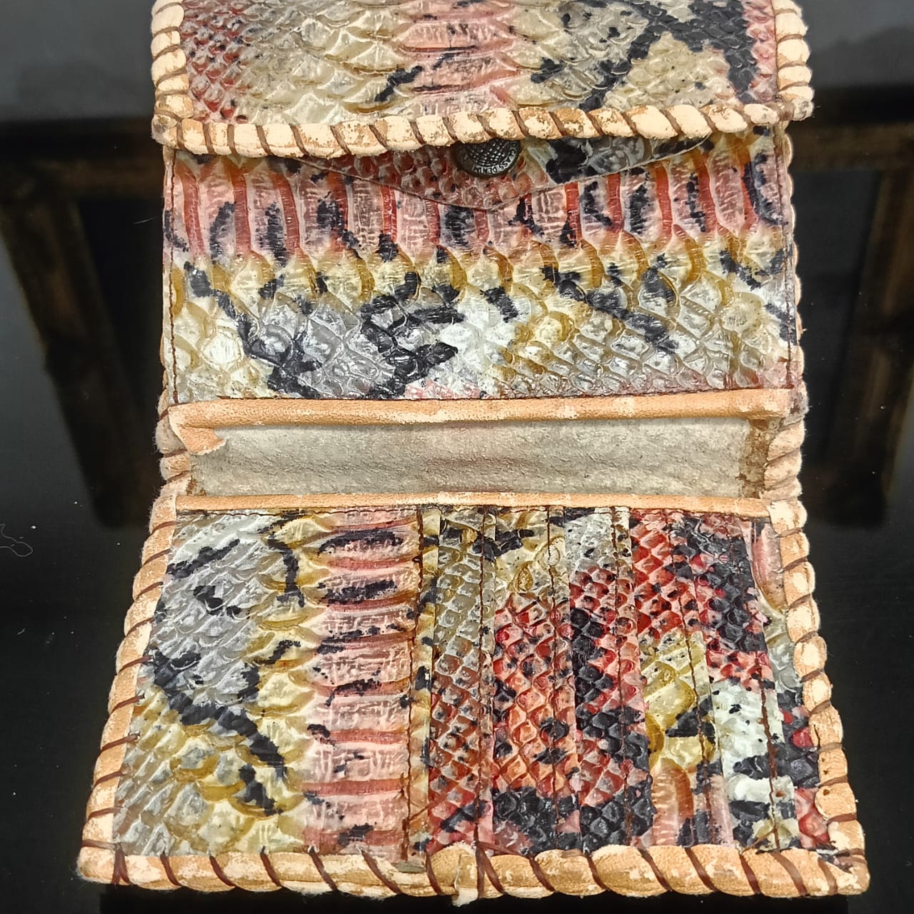 Portefeuille en cuir vintage original