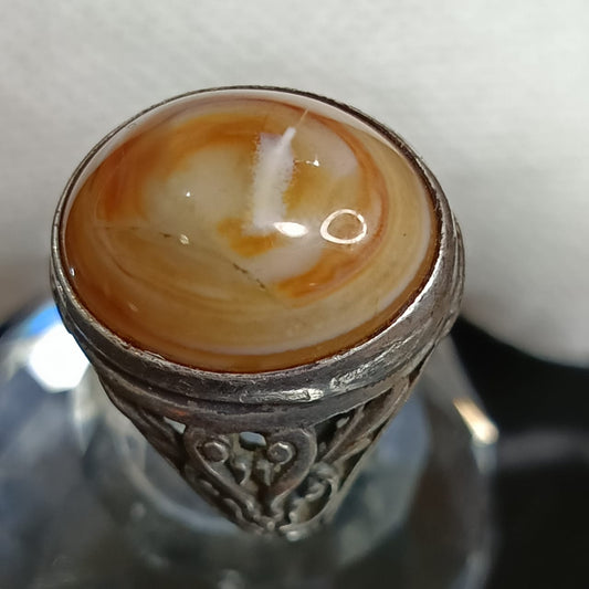 خاتم فضة بحجر عقيق سليماني