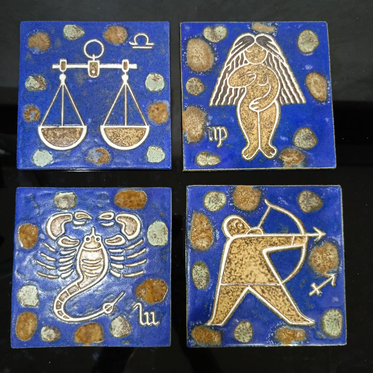 04 pièce faience signé art déco original