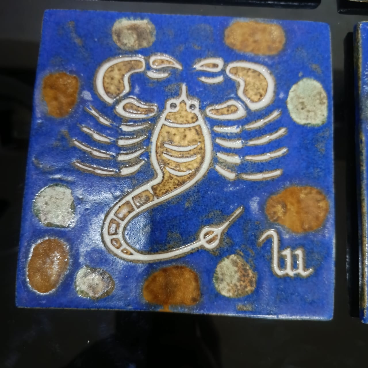 04 pièce faience signé art déco original