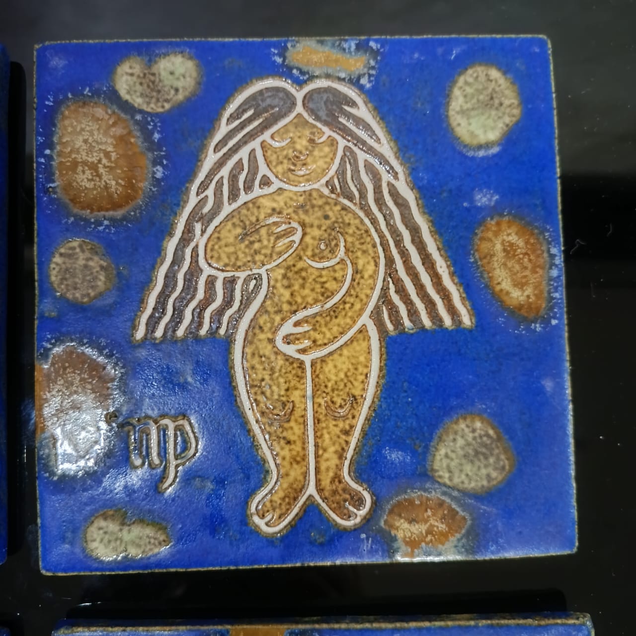 04 pièce faience signé art déco original