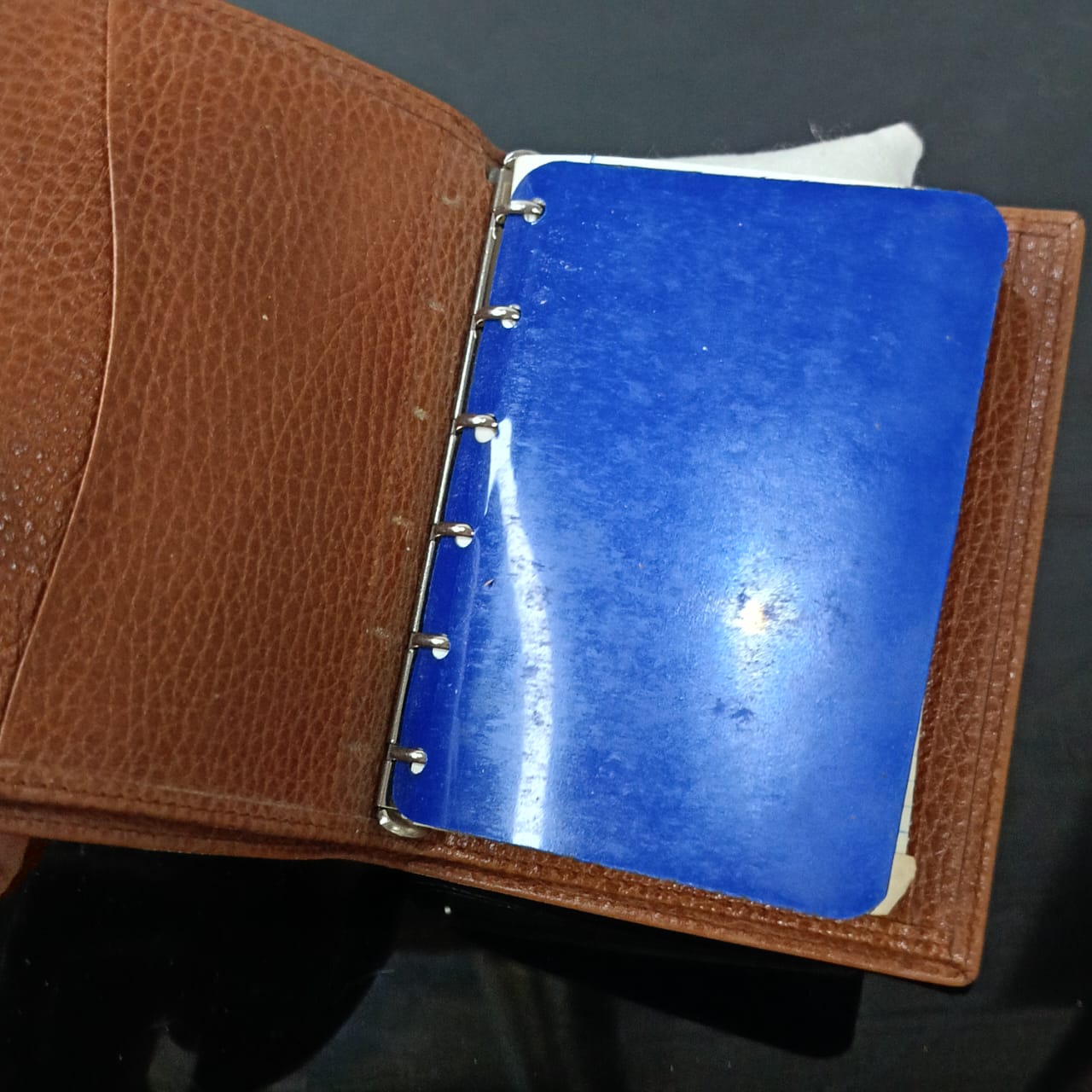 Portefeuille et Bloc notes en cuir vintage original