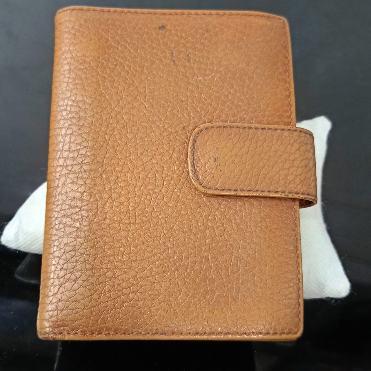 Portefeuille et Bloc notes en cuir vintage original
