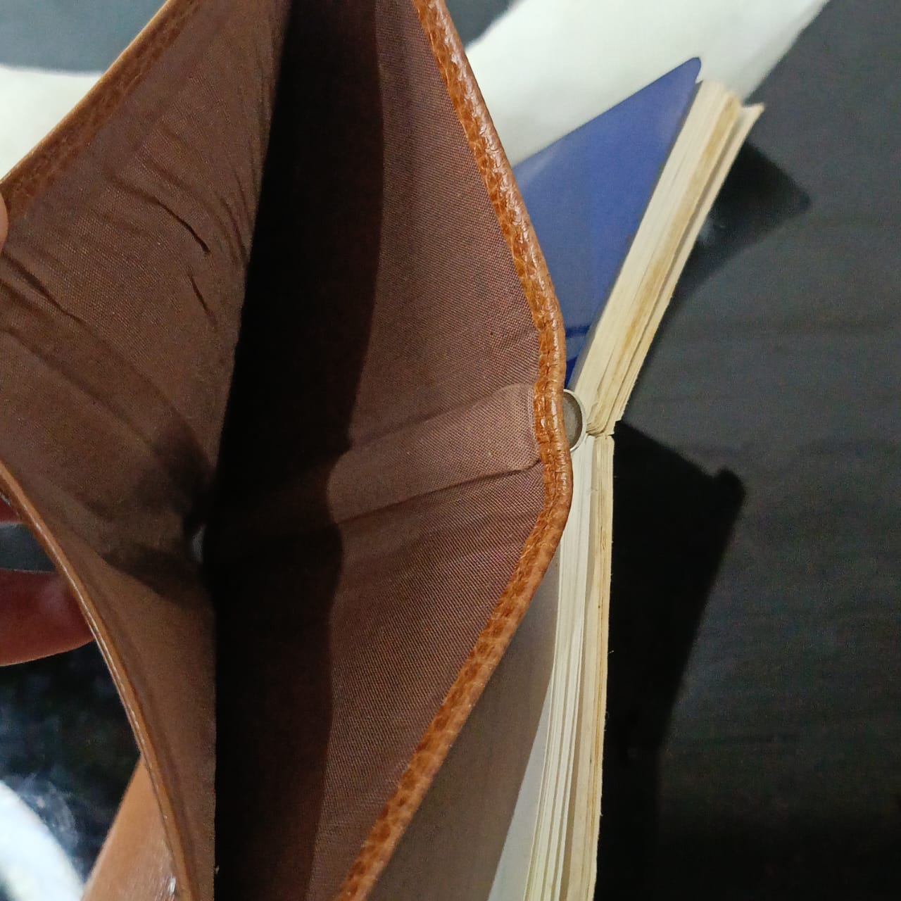 Portefeuille et Bloc notes en cuir vintage original