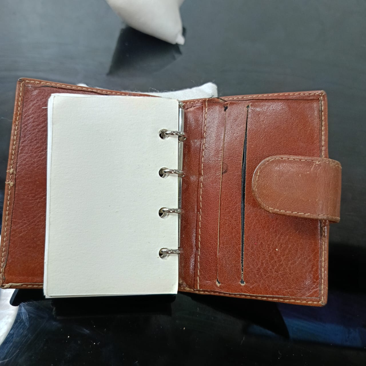 Bloc notes en cuir vintage original