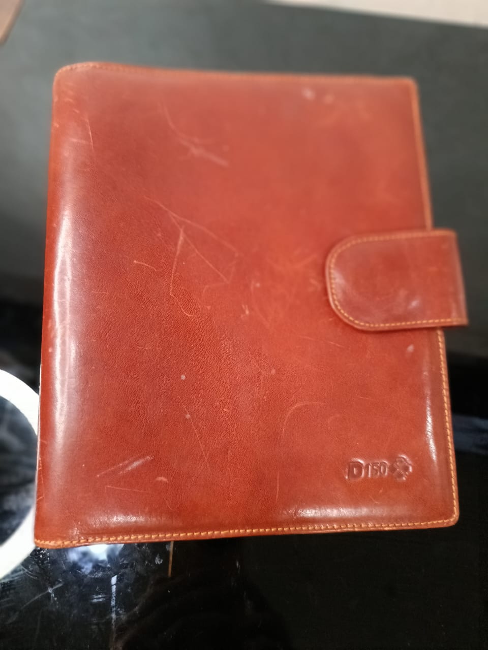 Bloc notes en cuir vintage original