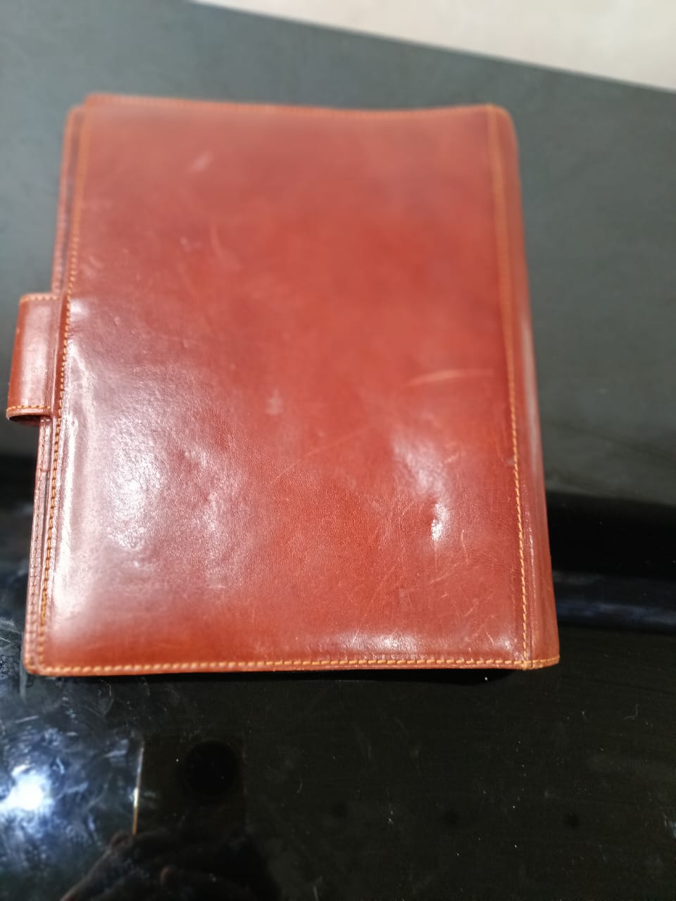 Bloc notes en cuir vintage original